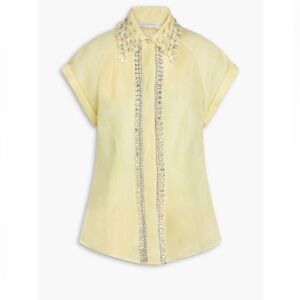 Zimmermann Matchmaker Light Yellow Blouse with Crystal Accents